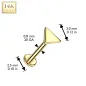 Piercing nez en or jaune 14 carats embout push-in triangle