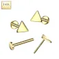 Piercing nez en or jaune 14 carats embout push-in triangle