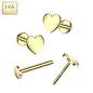 Piercing nez en or jaune 14 carats embout push-in coeur