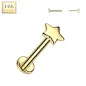 Piercing nez en or jaune 14 carats embout push-in étoile