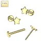 Piercing nez en or jaune 14 carats embout push-in étoile