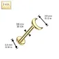 Piercing nez en or jaune 14 carats embout push-in lune