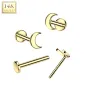 Piercing nez en or jaune 14 carats embout push-in lune