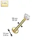 Piercing nez en or jaune 14 carats embout push-in zircon