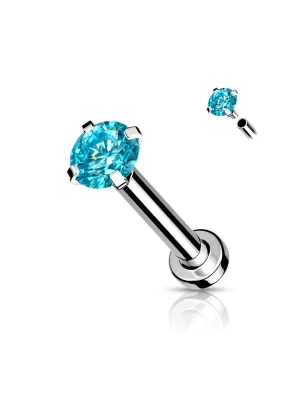 Piercing labret oreille serti turquoise