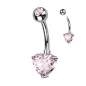 Piercing nombril en titane coeur rose