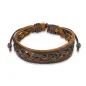 Bracelet Homme en Cuir Marron Tressé