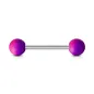 Piercing langue caoutchouc bicolore violet rose