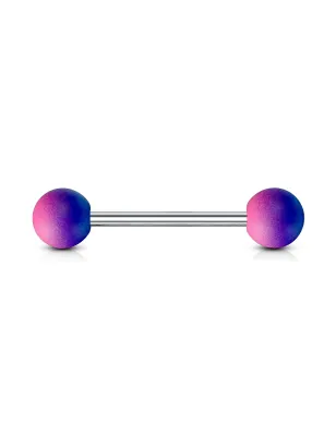 Piercing langue caoutchouc bicolore bleu rose