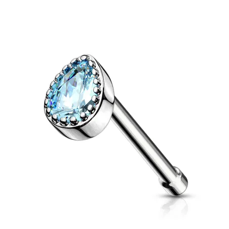 Piercing nez tige droite goutte turquoise