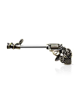 Piercing téton pistolet rose doré