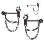 Paire de piercing pour téton chaines main de squelette noir