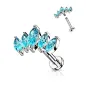 Piercing oreille éventail 5 marquises turquoise