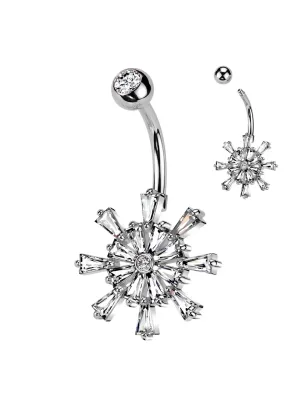 Piercing nombril roue de bateau strass