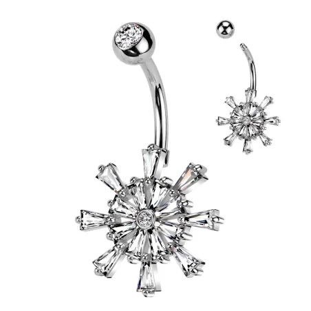 Piercing nombril roue de bateau strass