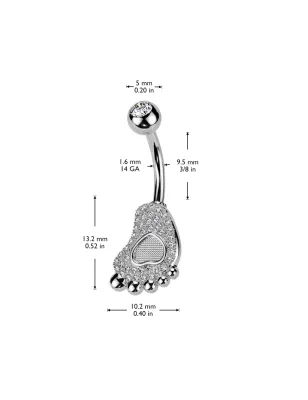 Piercing nombril pied de bébé coeur