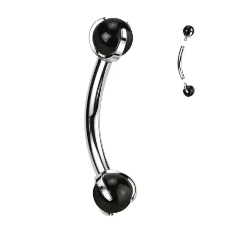 Piercing arcade en titane astm f136 avec onyx noires