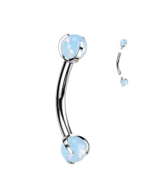 Piercing arcade en titane astm f136 avec opalite