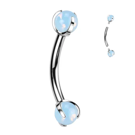 Piercing arcade en titane astm f136 avec opalite