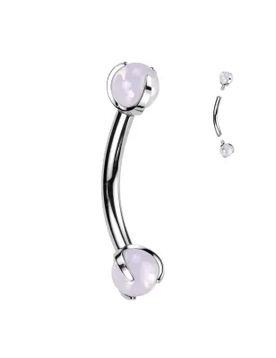 Piercing arcade en titane astm f136 avec opalite rose