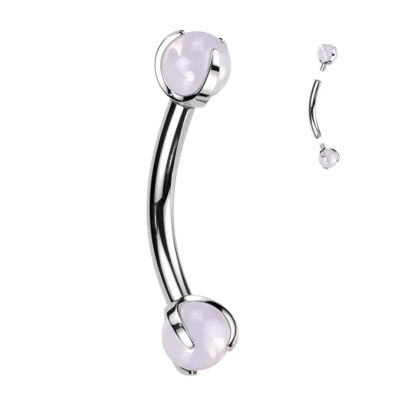 Piercing arcade en titane astm f136 avec opalite rose