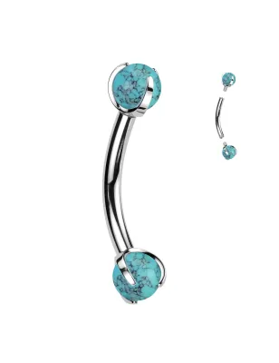 Piercing arcade en titane astm f136 avec turquoises