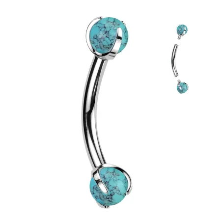 Piercing arcade en titane astm f136 avec turquoises