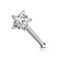 Piercing nez tige droite zircon blanc étoile