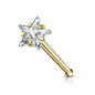 Piercing nez doré tige droite zircon blanc étoile