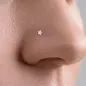 Piercing nez rosé tige droite zircon blanc étoile