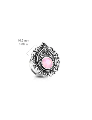 Piercing tunnel filigrane opalite rose larme