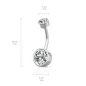 Piercing nombril double zircon blanc chaton estampillé