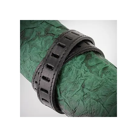 Bracelet Homme en Cuir Noir Fentes