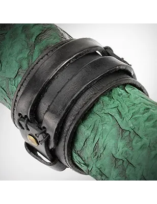 Bracelet Homme en Cuir Noir Ceinture