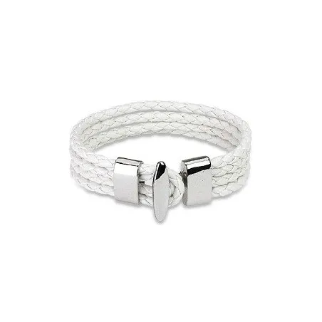 Bracelet cuir blanc 4 cordes