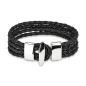 Bracelet cuir noir 4 cordes