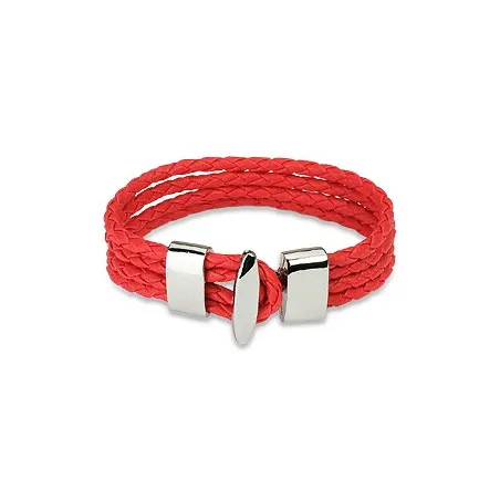 Bracelet cuir rouge 4 cordes