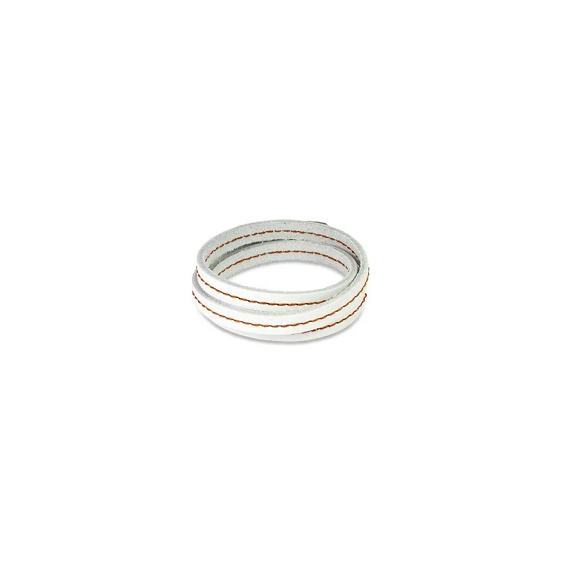 Bracelet cuir blanc triple lanière