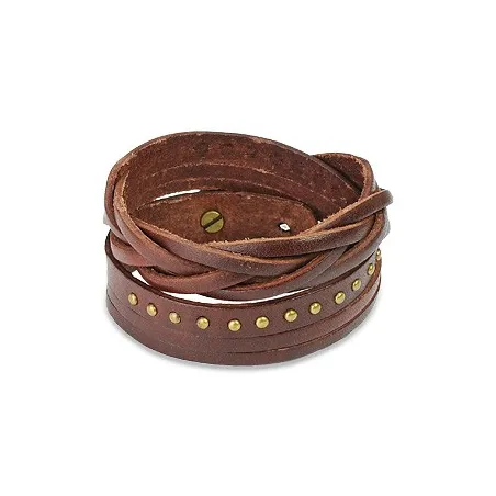 Bracelet cuir marron multi brins