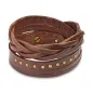 Bracelet cuir marron multi brins