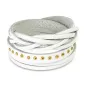 Bracelet cuir blanc multi brins