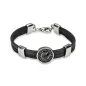 Bracelet cuir noir gemme