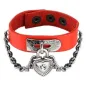 Bracelet cuir rouge cadenas coeur