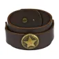 Bracelet homme cuir marron médaillon