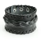 Bracelet homme cuir noir large