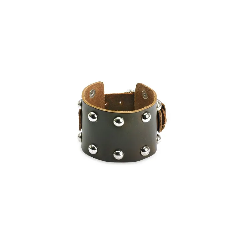 Bracelet homme cuir marron domes 