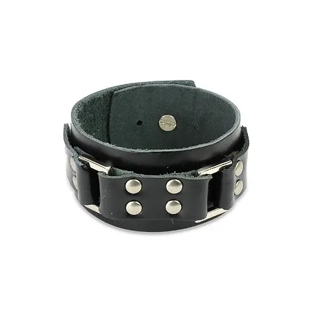 Bracelet cuir noir ceinture