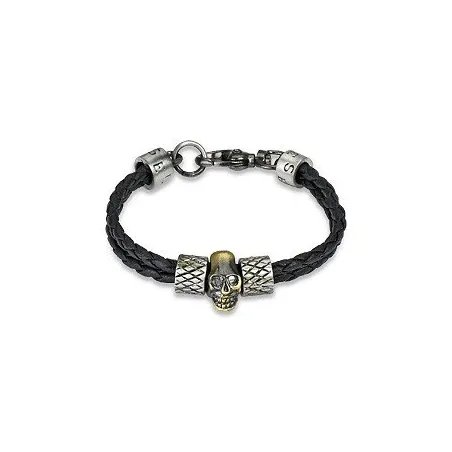 Bracelet homme cuir tête de mort