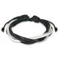 Bracelet Homme en Cuir noir et blanc 5 Brins