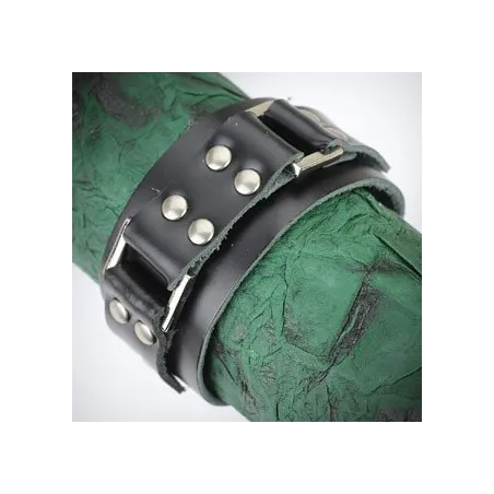 Bracelet cuir noir ceinture